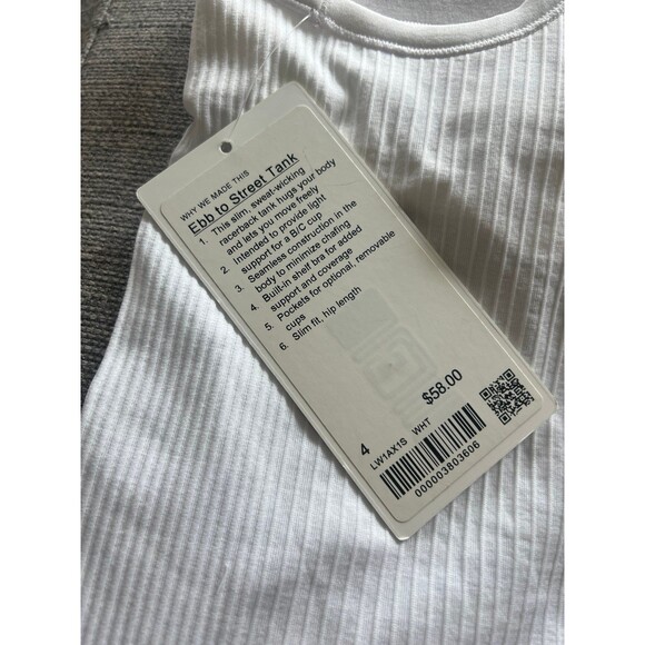 Lululemon Ebb to Street Tank White New - Picture 3 of 3